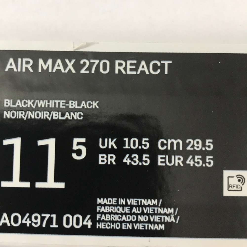 !!!! NIKE AIR MAX 270 REACT - Picture 9 of 9